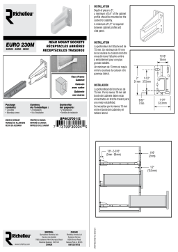 Richelieu Hardware BP603700112 Blum White Drawer Slide Rear Socket for Blum Euro Slide Series 230M Only (2-Pack) Mode d'emploi