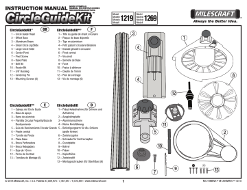 Milescraft 73600003 Large Circle Bundle - Includes CircleGuideKit and TriGrips Mode d'emploi | Fixfr