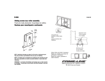 Prime-Line B 684 White Plastic, Sliding Screen Door Roller, Andersen Doors (2-pack) Mode d'emploi | Fixfr