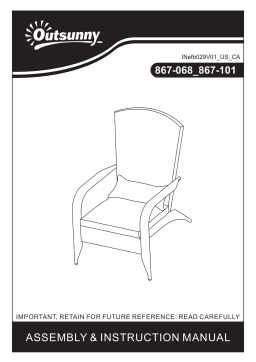 Outsunny 867-101CW Outdoor Mixed Grey Patio Classic Plastic PE Rattan Adirondack Chair, Ergonomic Armrest Chair Mode d'emploi