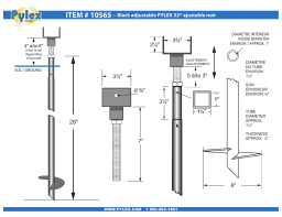 Pylex 10565 32 in. Adjustable Helical Post Black Mode d'emploi