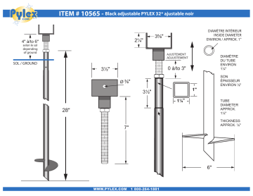 Pylex 10565 32 in. Adjustable Helical Post Black Mode d'emploi | Fixfr