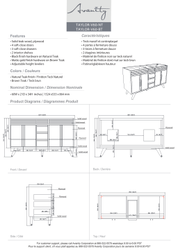 Avanity TAYLOR-VS61-BT Taylor 61 in. W x 22 in. D Bath Vanity spécification