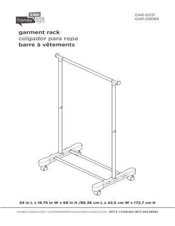 Honey-Can-Do GAR-09069 White Steel Clothes Rack 34 in. W x 68 in. H Mode d'emploi | Fixfr