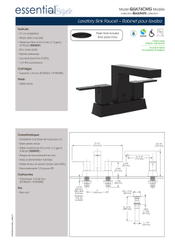 Keeney QUA74CMB Belanger 4 in. Centerset 2-Handle Bathroom Faucet spécification