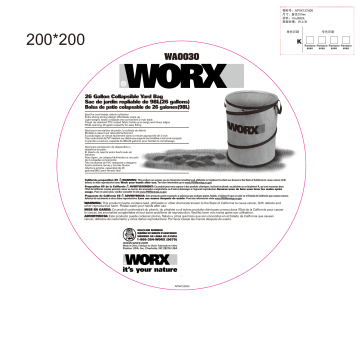 Worx WA0030 26 Gal. Collapsible Leaf Bin Mode d'emploi | Fixfr