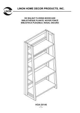 Linon Home Decor THD03008 Angela 48 in. Walnut Wood 4-Shelf Folding Accent Bookcase Mode d'emploi