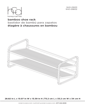 Honey-Can-Do SHO-09602 13.4 in. H 8-Pair 2-Tier Natural Bamboo Shoe Rack Mode d'emploi | Fixfr