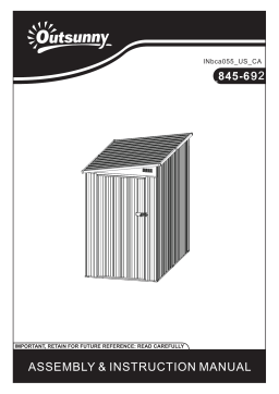 Outsunny 845-692 4 ft. W x 6 ft. D Dark Grey Metal Shed 24.1 sq. ft. Mode d'emploi