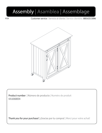 Southern Enterprises HD391359 Leake White Kitchen Cart Mode d'emploi | Fixfr