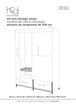 Honey-Can-Do WRD-09199 70 in. H x 45 in. W x 18 in. D Gray Polyester and Steel Portable Closet Mode d'emploi