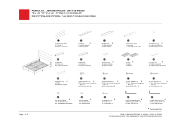 HMIDEA DS-D393-287A Horizontally Channeled Full Upholstered Platform Bed Mode d'emploi | Fixfr