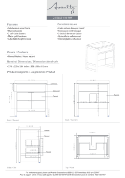 Avanity GISELLE-V33-NW Giselle 33 in. W x 22 in. D x 32 in. H Vanity Cabinet Only spécification