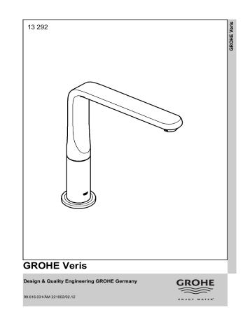 GROHE 13292000 Veris Deck-Mount Tub Spout Guide d'installation | Fixfr