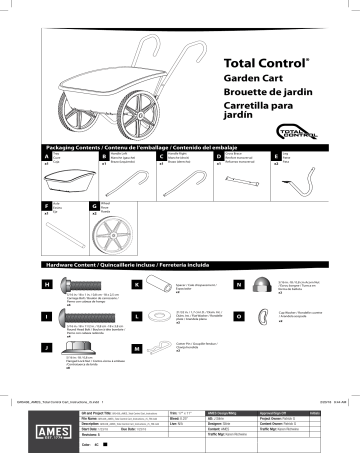 Ames TCCARTHFF Total Control 5cu. ft. Yard Cart Mode d'emploi | Fixfr