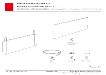 HMIDEA DS-D523-270-1 Brown King Wall Mounted Upholstered Headboard Mode d'emploi | Fixfr