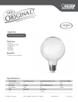 Feit Electric G40100W/927CA/FIL 100-Watt Equivalent G40 Dimmable Straight Filament White Glass E26 LED Vintage Edison Light Bulb Soft White sp&eacute;cification