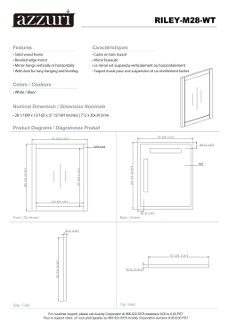 Azzuri RILEY-M28-WT Riley 24 in. W x 32 in. H Framed Rectangular Bathroom Vanity Mirror spécification