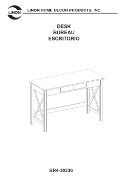 Linon Home Decor THD02950 Ramsey 46 in. Rectangle Antique White Wood 1-Center Drawer Laptop Desk Mode d'emploi