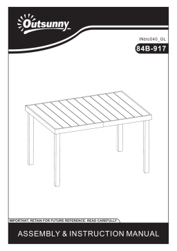 Outsunny 84B-917BK Black Aluminum 29.25 in. Outdoor Dining Table for Garden Lawn Backyard Mode d'emploi