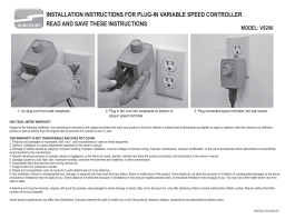 Suncourt VS200 2.5-Amp Variable Speed Fan Control Mode d'emploi