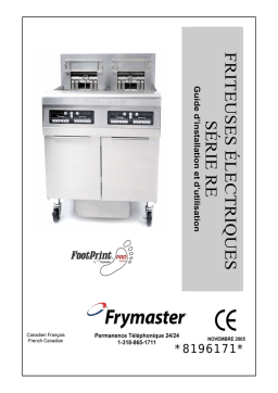 Frymaster RE Series E4 Electric Fryers Mode d'emploi