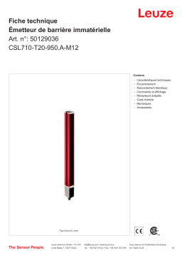 Leuze CSL710-T20-950.A-M12 Lichtvorhang Sender Manuel utilisateur