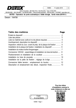 Detex AO19-3 Guide d'installation