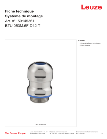 Leuze BTU 053M.5F-D12-T Montagesystem Manuel utilisateur | Fixfr