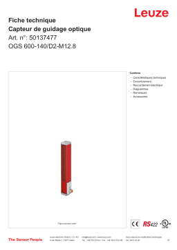 Leuze OGS 600-140/D2-M12.8 Optischer Spurführungssensor Manuel utilisateur