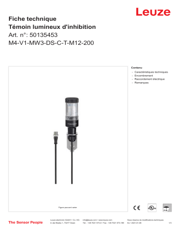 Leuze M4-V1-MW3-DS-C-T-M12-200 Muting-Leuchtmelder Manuel utilisateur | Fixfr