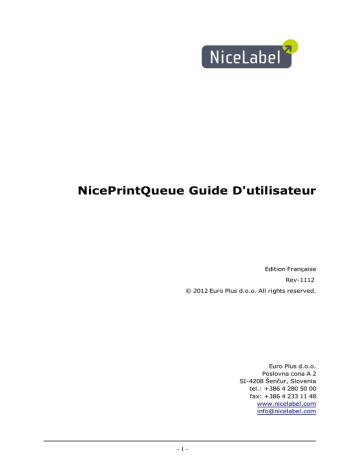 NiceLabel 6 NicePrintQueue Mode d'emploi | Fixfr