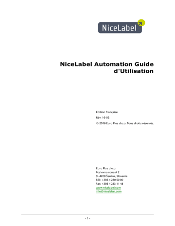 NiceLabel 6 Automation Mode d'emploi | Fixfr