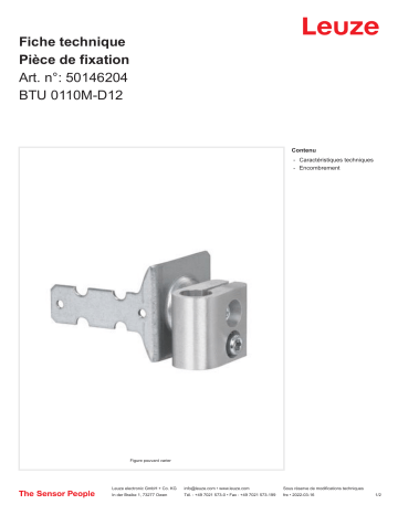 Leuze BTU 0110M-D12 Befestigungsteil Manuel utilisateur | Fixfr