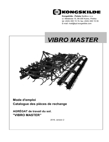 VIBRO MASTER, type PGC/PSQ | Kongskilde VIBRO MASTER, type SGC/SQ Manuel du propriétaire | Fixfr
