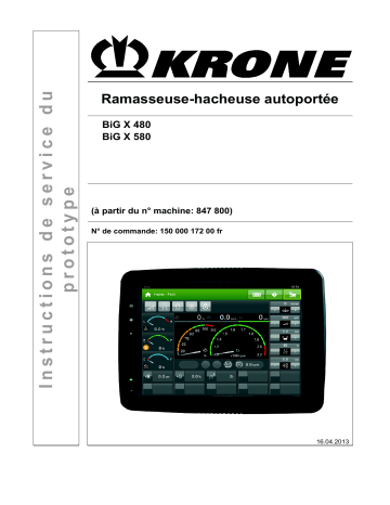 Krone BA BiG X 480, 580 Mode d'emploi | Fixfr