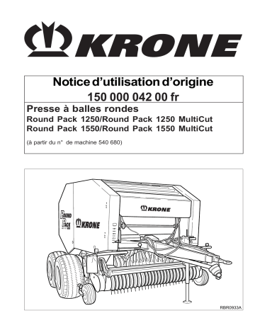 Krone BA Round Pack 1250 (MC), 1550 (MC) Mode d'emploi | Fixfr