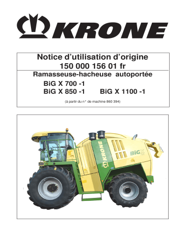 Krone BA BiG X 700-1/850-1/1100-1 Mode d'emploi | Fixfr