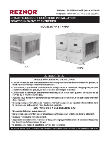 Reznor HRPD Guide d'installation | Fixfr