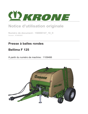 Krone BA Bellima F 125 (RP500-10) Mode d'emploi | Fixfr