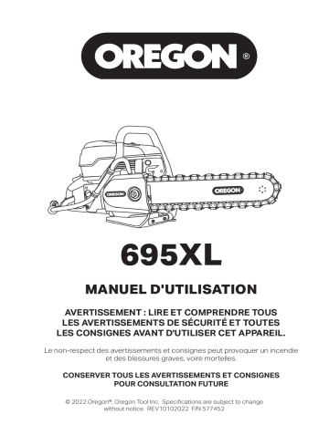 Oregon 695XL Manuel du propriétaire | Fixfr