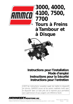 AMMCO 3000, 4000, 4100, 7500, 7700 Tours � Freins � Tambour et � Disque Mode d'emploi