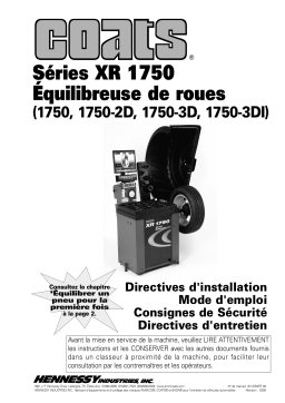 Coats S�ries XR 1750, 1750-2D, 1750-3D, 1750-3DI �quilibreuse De Roues Mode d'emploi