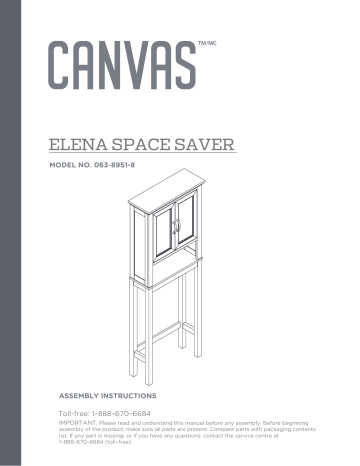 Canvas Elena 2-Door Over-The-Toilet Spacesaver Bathroom Storage Shelf/Cabinet Manuel du propriétaire | Fixfr