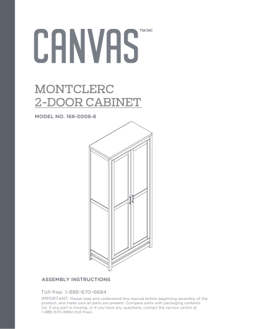 Canvas Monclerc 2-Door Storage Cabinet/Wardrobe/Armoire Manuel du propriétaire | Fixfr