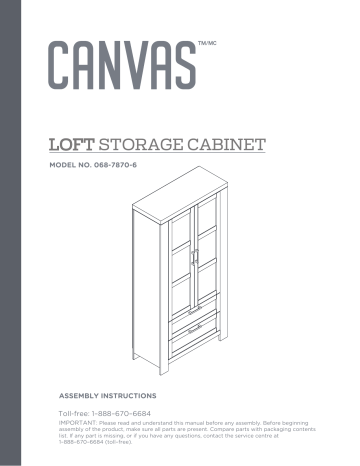 Canvas Loft 2-Door Glass Front Storage Cabinet Manuel du propriétaire | Fixfr