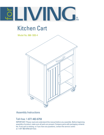 for Living Wood Top Kitchen Utility Storage Cart/Island Manuel du propriétaire | Fixfr