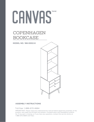Canvas Copenhagen 2-Tier 3-Drawer Bookcase Manuel du propriétaire | Fixfr