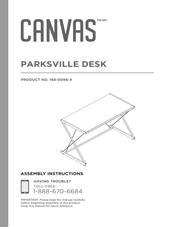Canvas Parksville Desk Manuel du propriétaire | Fixfr