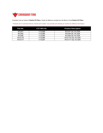 Shell Rotella Rotella Oil Filter Manuel du propriétaire | Fixfr